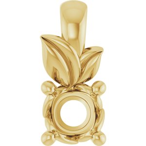 18K Yellow Gold 3.5 mm Round Charm/Pendant Mounting – image 2