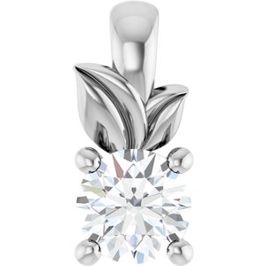 14K White Gold 3.5 mm Round Charm/Pendant Mounting