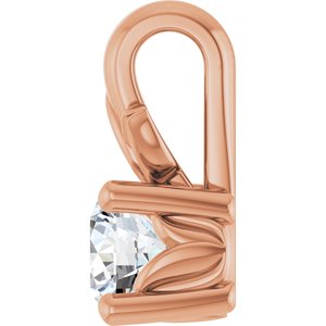 10K Rose Gold 3.5 mm Round Charm/Pendant Mounting – image 5