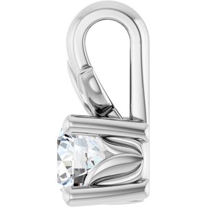 14K X1 White Gold 3.5 mm Round Charm/Pendant Mounting – image 5