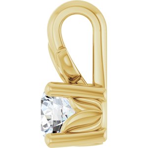 14K Yellow Gold 3.5 mm Round Charm/Pendant Mounting – image 5