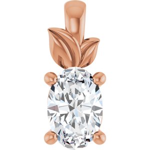 10K Rose Gold 6x4 mm Oval Charm/Pendant Mounting
