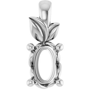 Platinum 6x4 mm Oval Charm/Pendant Mounting – image 2
