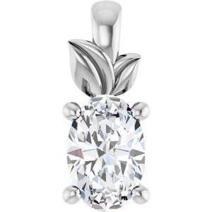 10K White Gold 6x4 mm Oval Charm/Pendant Mounting