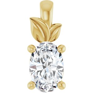 10K Yellow Gold 6x4 mm Oval Charm/Pendant Mounting