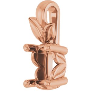 10K Rose Gold 6x4 mm Oval Charm/Pendant Mounting – image 4