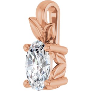18K Rose Gold 6x4 mm Oval Charm/Pendant Mounting – image 3