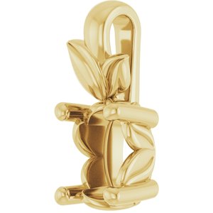 18K Yellow Gold 6x4 mm Oval Charm/Pendant Mounting – image 4
