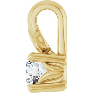 14K Yellow Gold 3.2 mm Round Charm/Pendant Mounting – image 5