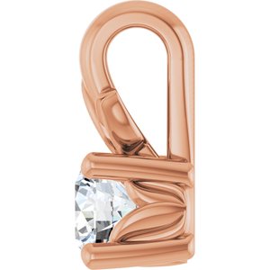 18K Rose Gold 3.2 mm Round Charm/Pendant Mounting – image 5