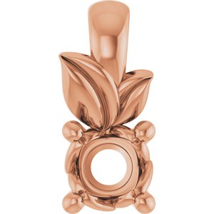 10K Rose Gold 3.2 mm Round Charm/Pendant Mounting – image 2