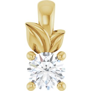 18K Yellow Gold 3.2 mm Round Charm/Pendant Mounting