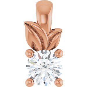 18K Rose Gold 3.2 mm Round Charm/Pendant Mounting