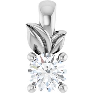 10K White Gold 3.2 mm Round Charm/Pendant Mounting