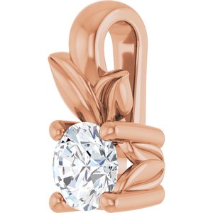 10K Rose Gold 3.2 mm Round Charm/Pendant Mounting – image 3