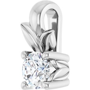 18K White Gold 3.2 mm Round Charm/Pendant Mounting – image 3