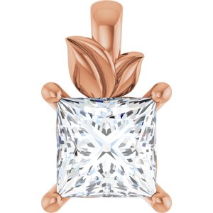 14K Rose Gold 5.5 mm Square Charm/Pendant Mounting