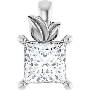 Sterling Silver 5.5 mm Square Charm/Pendant Mounting