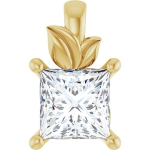 14K Yellow Gold 5.5 mm Square Charm/Pendant Mounting