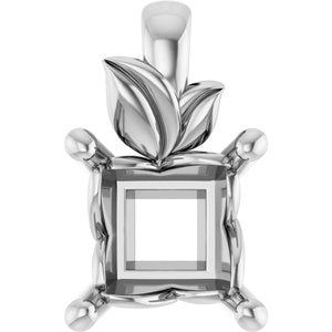 Platinum 5.5 mm Square Charm/Pendant Mounting – image 2