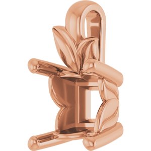 14K Rose Gold 5.5 mm Square Charm/Pendant Mounting – image 4