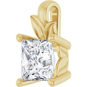 18K Yellow Gold 5.5 mm Square Charm/Pendant Mounting – image 3