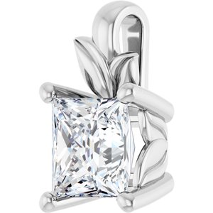 18K White Gold 5.5 mm Square Charm/Pendant Mounting – image 3