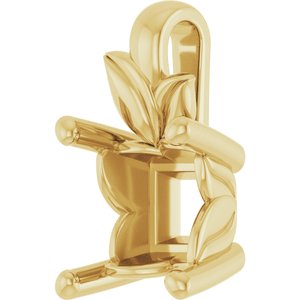 14K Yellow Gold 5.5 mm Square Charm/Pendant Mounting – image 4