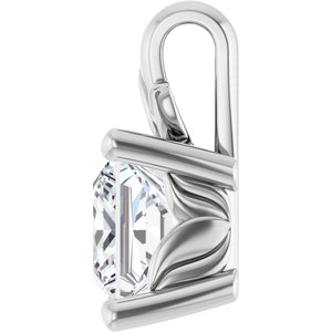 18K White Gold 5.5 mm Square Charm/Pendant Mounting – image 5