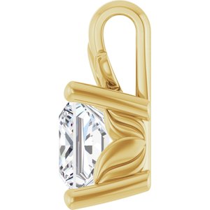 14K Yellow Gold 5.5 mm Square Charm/Pendant Mounting – image 5