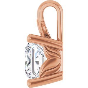18K Rose Gold 5.5 mm Square Charm/Pendant Mounting – image 5