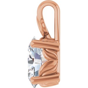 18K Rose Gold 8x6 mm Oval Charm/Pendant Mounting – image 5