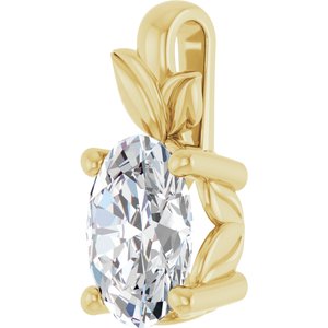 18K Yellow Gold 8x6 mm Oval Charm/Pendant Mounting – image 3