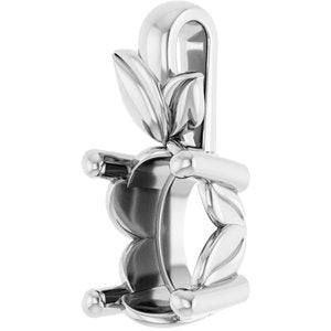 18K White Gold 8x6 mm Oval Charm/Pendant Mounting – image 4