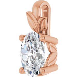14K Rose Gold 8x6 mm Oval Charm/Pendant Mounting – image 3