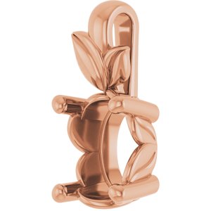 14K Rose Gold 8x6 mm Oval Charm/Pendant Mounting – image 4