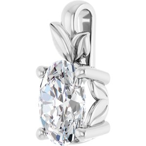 14K X1 White Gold 8x6 mm Oval Charm/Pendant Mounting – image 3