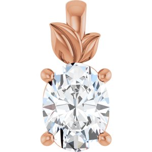 10K Rose Gold 8x6 mm Oval Charm/Pendant Mounting