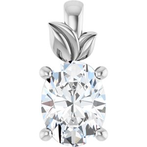 10K White Gold 8x6 mm Oval Charm/Pendant Mounting
