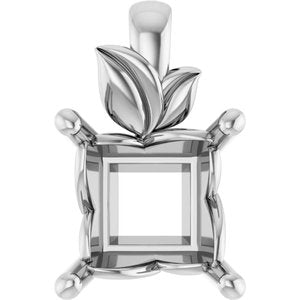 Sterling Silver 7 mm Square Charm/Pendant Mounting – image 2