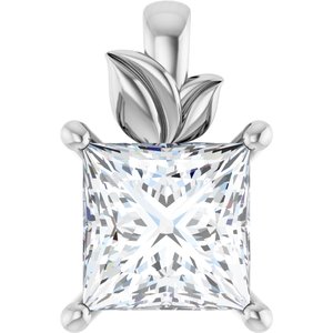 14K X1 White Gold 7 mm Square Charm/Pendant Mounting
