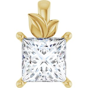 18K Yellow Gold 7 mm Square Charm/Pendant Mounting