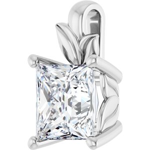 10K White Gold 7 mm Square Charm/Pendant Mounting – image 3