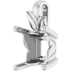 14K White Gold 7 mm Square Charm/Pendant Mounting – image 4