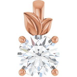 18K Rose Gold 7.4 mm Round Charm/Pendant Mounting