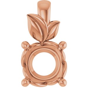 14K Rose Gold 7.4 mm Round Charm/Pendant Mounting – image 2