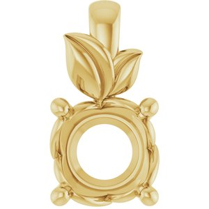 18K Yellow Gold 7.4 mm Round Charm/Pendant Mounting – image 2