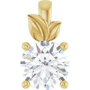 18K Yellow Gold 7.4 mm Round Charm/Pendant Mounting