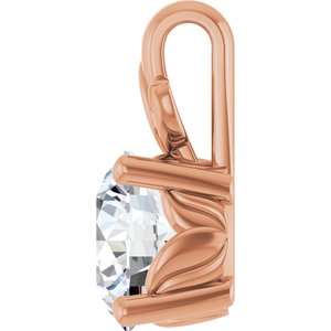 10K Rose Gold 7.4 mm Round Charm/Pendant Mounting – image 5