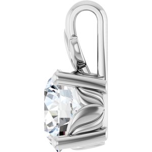 10K White Gold 7.4 mm Round Charm/Pendant Mounting – image 5